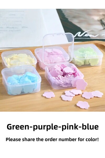 madamini Pack of 6 600 Sheets Perfumed Melting Mini Paper Soap Student Children School Disinfectant Hand Soap