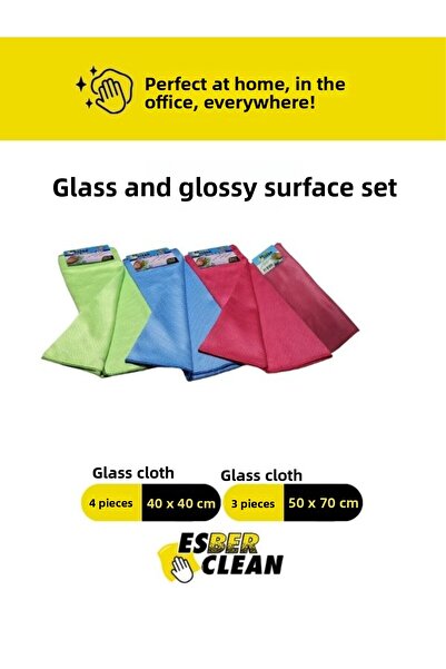 shop Glass Shiny Surface Cleaning Set 4-Piece 40X40, 3-Piece 50X70 Baklava Pa...