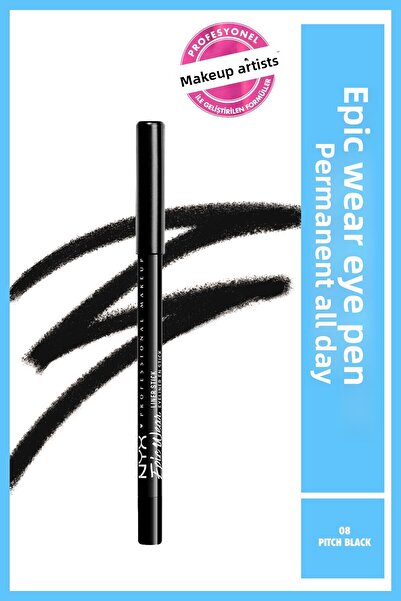 NYX Professional Makeup قلم تحديد العيون من Epic Wear - أسود - أسود
