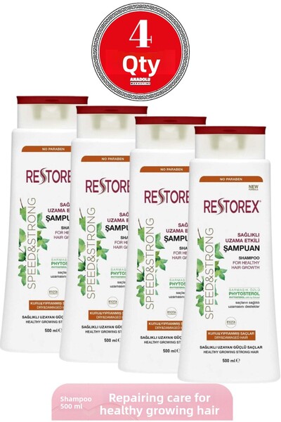 Restorex Șampon pentru păr uscat și deteriorat 500 ml 4 bucăți