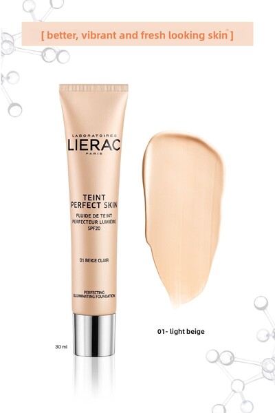 Lierac Brightening Fluid Light Beige /1 Foundation Providing Perfect Skin Tex...
