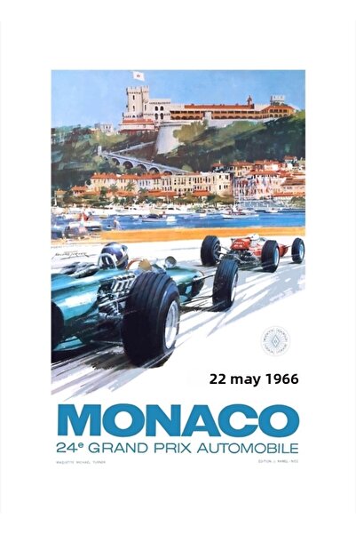 Universal 1966 Μονακό Γκραν Πρι Αγώνας Μεγάλου Πρωταθλήματος Αφίσα Ζωγραφικής...