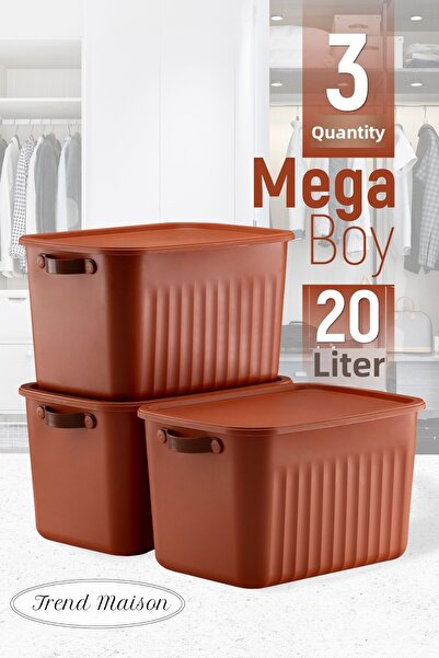 Trend Maison Decorative Storage Box, Multi-Purpose Organizer, Bathroom Kitchen Organizer, Box with Lid, Tile 3-Piece