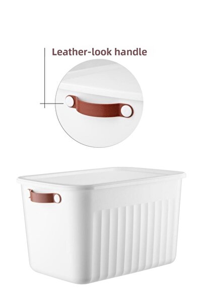 nouray Mega Boy 20Lt White 3-Piece Multi-Purpose Organizer Box with Lid, Organizer