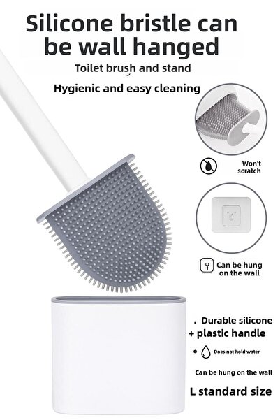 Nest Nookk فرشاة تواليت وحامل قابلة للتعليق على الحائط بشعيرات من السيليكون -...