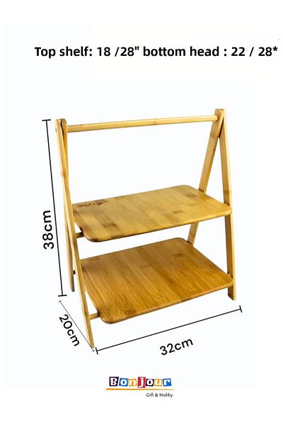 Bonjour Gift & Hobby Οργανωτής ραφιών μπαμπού κουζίνας Mien 2 επιπέδων