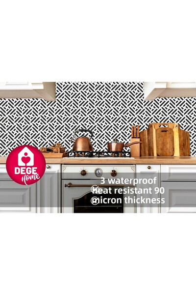 DEGE HOME Kitchen Countertop Geometric Pattern Adhesive Foil 65X200 cm
