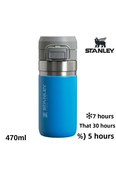 Stanley Go Quick Flip Water Bottle 0.47L Thermos Mug Cup Flask Blue