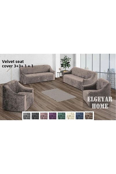 BOSTAN Velvet Armchair, Sofa, Sofa Bed Cover, Armchair Cover 3 3 1 1