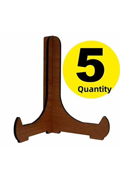 ALSHOP Frame Plate Display Stand Wooden Stand 9.5cmx11cm Knight Walnut 5 Pieces