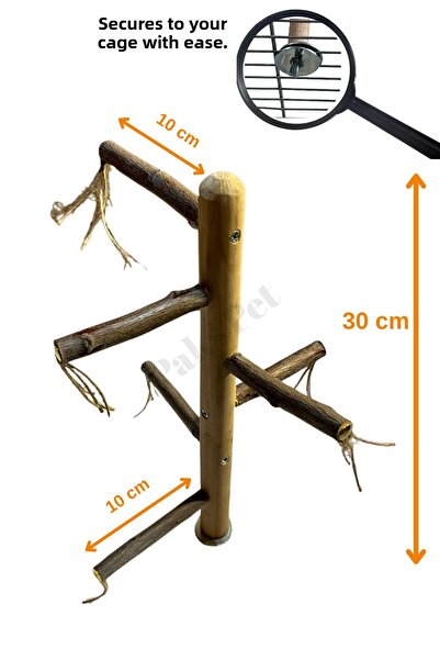 Paks Pet Natural Bird Perch on Cage Top, Natural Perch for Cockatiel, Budgie Premium Parrot Perch