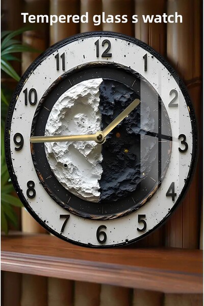 kutuTR Moon Surface Design Decor! 3D Look Tempered Glass Watch – 33 cm Csdw300