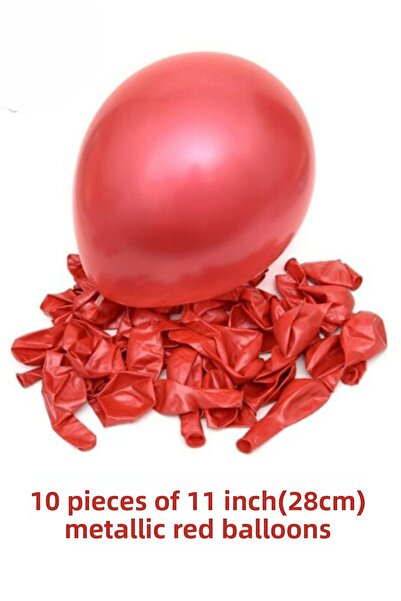 SkyPop 10 Pieces 28 cm Metallic Balloon Red, Dear, Special Day, Birthday.