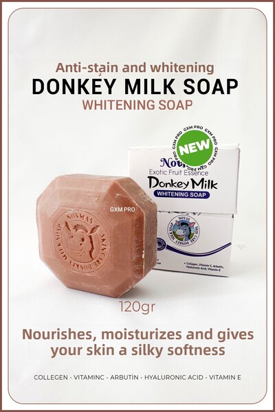 GXMPRO صابون حليب الحمير بالكاكاو المضاد للعيوب ومعادل لون البشرة - صابون حلي...