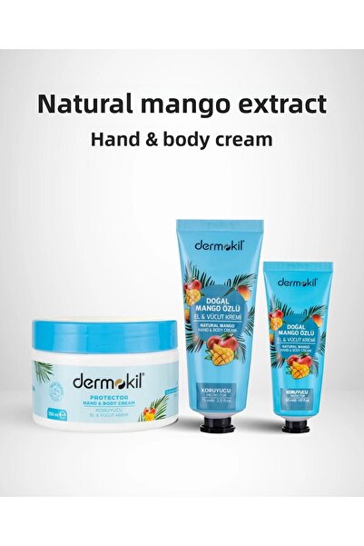 Dermokil كريم لليدين والجسم بخلاصة المانجو 250 مل + 75 مل + 30 مل