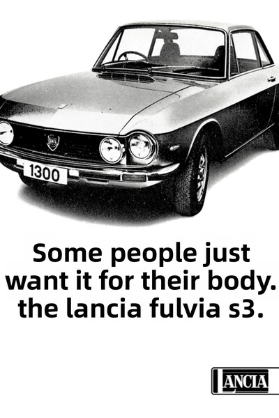 Universal Διακοσμητική Ξύλινη Αφίσα Τραπεζιού Lancia Fulvia Coupe