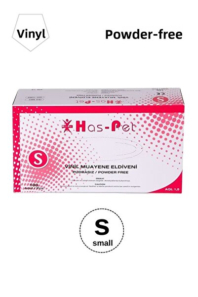 Has-Pet قفازات هاسبيت فينيل خالية من البودرة مقاس صغير