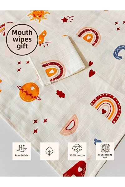 Sevza Kids Multi-Purpose Muslin Cover & Blanket, Mouth Wipe Gift, 100% Cotton...