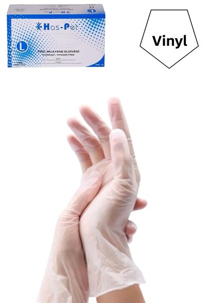 Has-Pet Haspet Vinyl Powder-Free Gloves Large Size