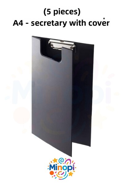 Minopi (5 Pieces) A4 Covered Secretary Clip with Metal Mechanism