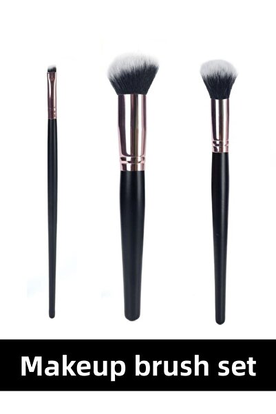 NUNUKO مجموعة فرش مكياج احترافية مكونة من 3 قطع من Rt - مجموعة فرش مكياج - (ALLIK-FONDOTEN-FAR)