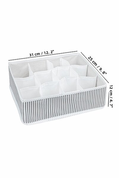 Meleni Home 12 Compartments Drawer Organizer - Multipurpose Closet Organizer Laundry Socks Organizer 31X25X12Cm