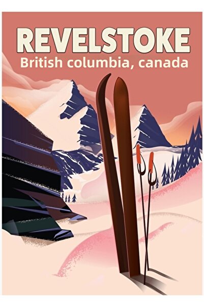 Universal Revelstoke, Columbia Britanică, Canada, Poster decorativ din lemn c...