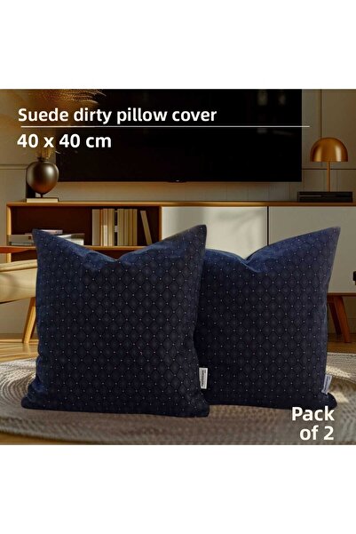 MPY GLOBAL Husă pentru pernă din piele de căprioară, husă pentru pernă, textu...