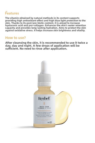 Reshell Vitamin C Serum Color Tone Equalizer Brightening Anti-Blemish 10% Accorbic Acid 10%niacinamide