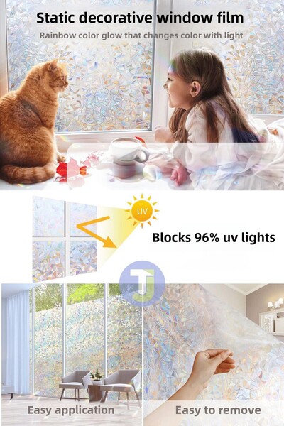 Technojet Φιλμ με στατικό παγωμένο μοτίβο γυαλί για ντους Φύλλο διακόσμησης γραφείου 60cmx100cm