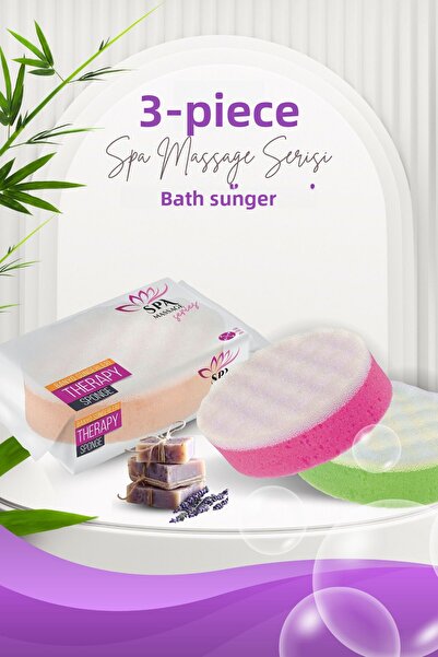 grimorlife 3 قطع من إسفنجة تدليك الجسم للاستحمام وإسفنجة سبا وإسفنجة علاجية ل...