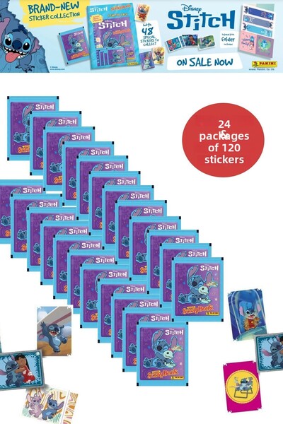 TOYFEST 24 عبوة من ملصقات Panini Stitch Super ScrapBook مكونة من 120 قطعة