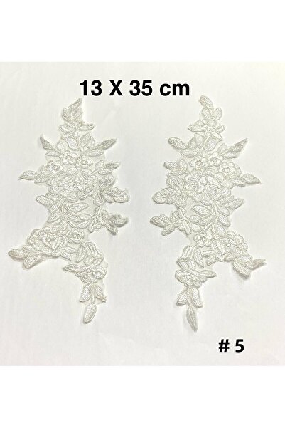 karantuhafiye Guipure Applique / 2-Piece Guipure Applique / White Color