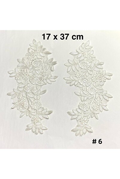 karantuhafiye Guipure Applique / 2-Piece Guipure Applique / White Color