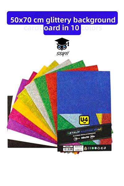 SEYFİKİRTASİYE 50X70 cm Glitter Background Cardboard 10 Colors