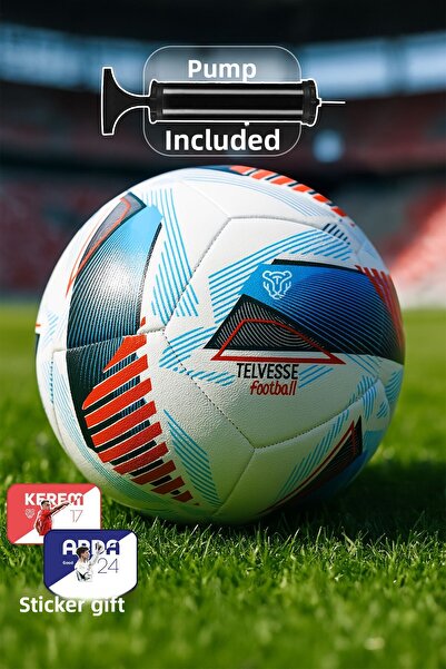 Telvesse Football Ball 2025 Neon League Ball Pump Set Durable Hard Ground Carpet Field Ball Super No5