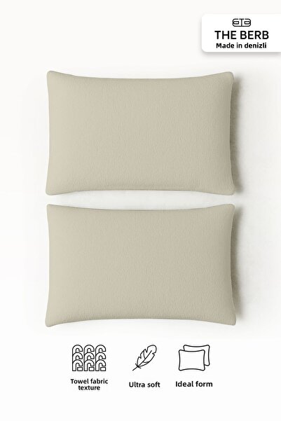 TheBerb Țesătură moale Terry - Set de 2 fețe de pernă cu textura prosop 50x70...