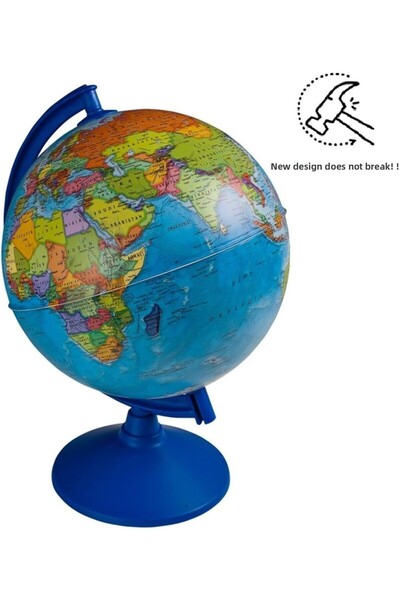 Hepta Collection Lrs Store Earth Globe Political غير مضيئة، قطر 30 سم، أكبر خريطة تعليمية لكرة الأرض الأرضية، أزرق
