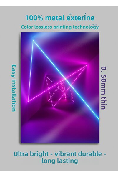 DekorHane 2 Pieces 3D View Metal Print Wave Table, Home Office Room Decoration