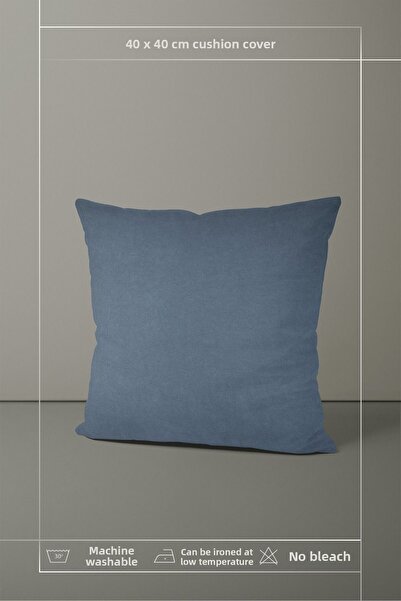 MARİTSA Indigo Velvet Textured Series - 40X40Cm Throw Pillow