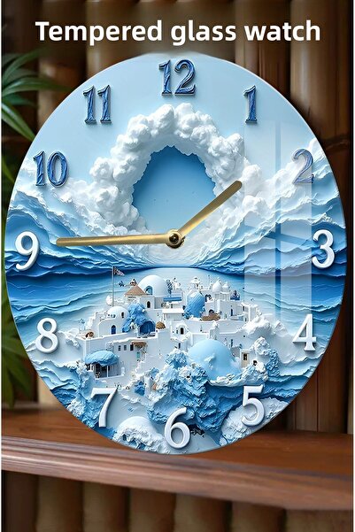 kutuTR Homes on Ice Magnificent Landscape Design Design 3D View Tempered Glass Watch – 33 cm Csdw079