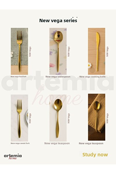DMR LİFE New Vega Gold 6-Piece Dinner Fork Set |   Stainless Steel |   Luxurious and Stylish Design