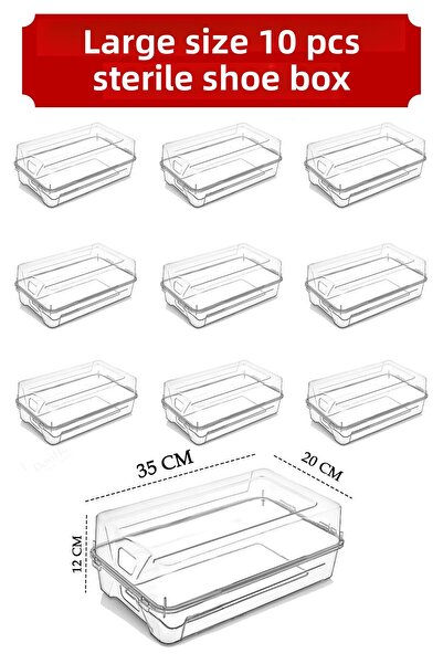 DOVİHOME مجموعة من 10 صناديق تخزين أحذية رجالية