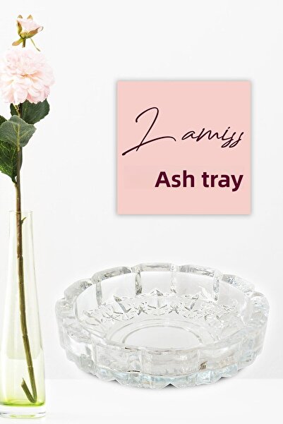 Vidrex Scrumieră din sticlă de lux Lamiss Crystal și tavă de scrumieră din sticlă