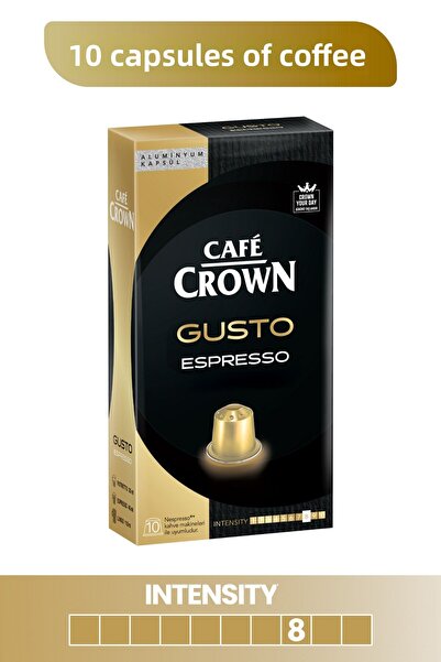 Cafe Crown Gusto Capsule Coffee Nespresso Compatible 10 Pieces