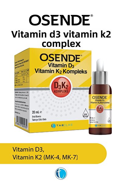 Osende D3K2 Complex Drops 20 ml Vitamin D Vitamin K2 Mk-7 Mk-4