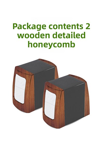 grimorlife 2 Pieces Wooden Detailed Double Sided Spring Napkin Holder Cafe Restaurant Buffet Hotel Napkin Holder