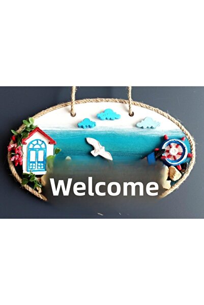 Mixperi Χειροποίητο στολίδι πόρτας με γράμματα καλωσορίσματος από την παράκτια πόλη