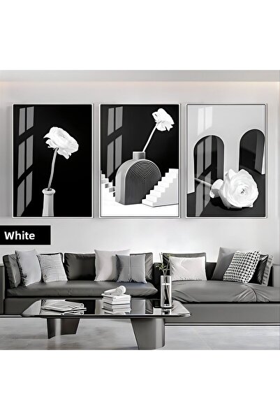 Harika bir ev HARİKABİREV | SET NEGRU&ALB ROSE BOHEM COMBINATION IN VASE | TA...