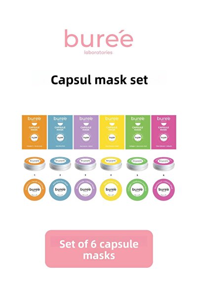 Buree Laboratories مجموعة أقنعة بوري المكونة من 6 قطع